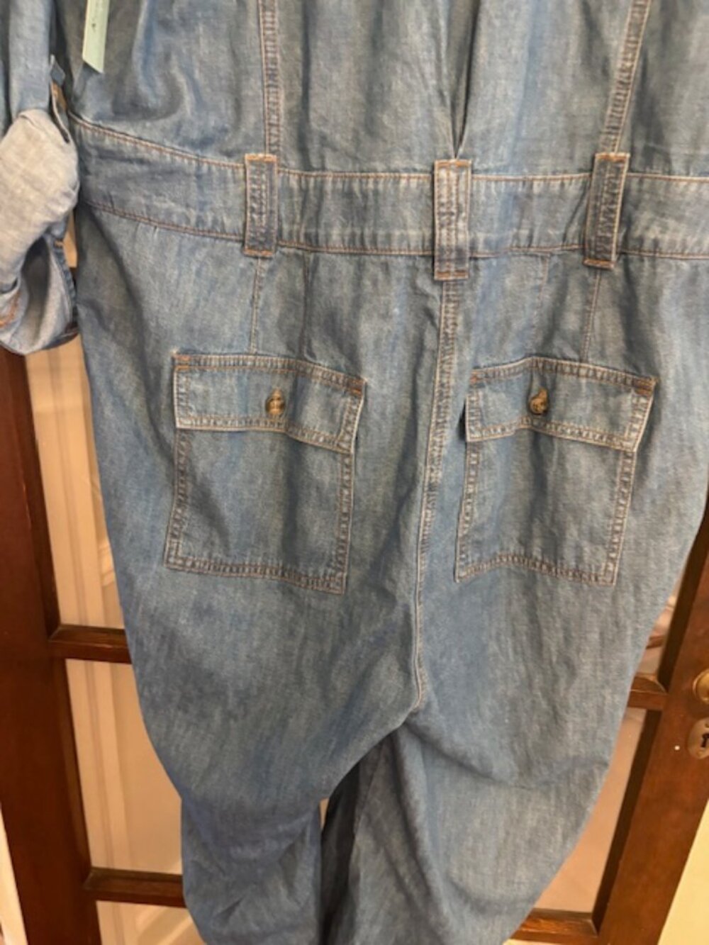 Anthropologie Denim Utility Jumpsuit, Size 2X - Picture 7 of 11